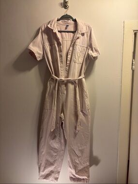 Old Navy Short-Sleeve Utility Jumpsuit in Pale Pink
